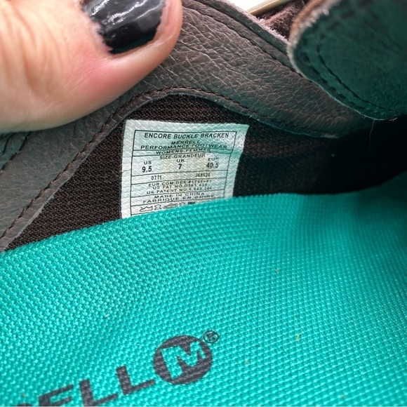 Merrell Women’s 9.5 Brown Leather Encore Buckle Bracken Outdoor Slip On Mules - Picture 7 of 7